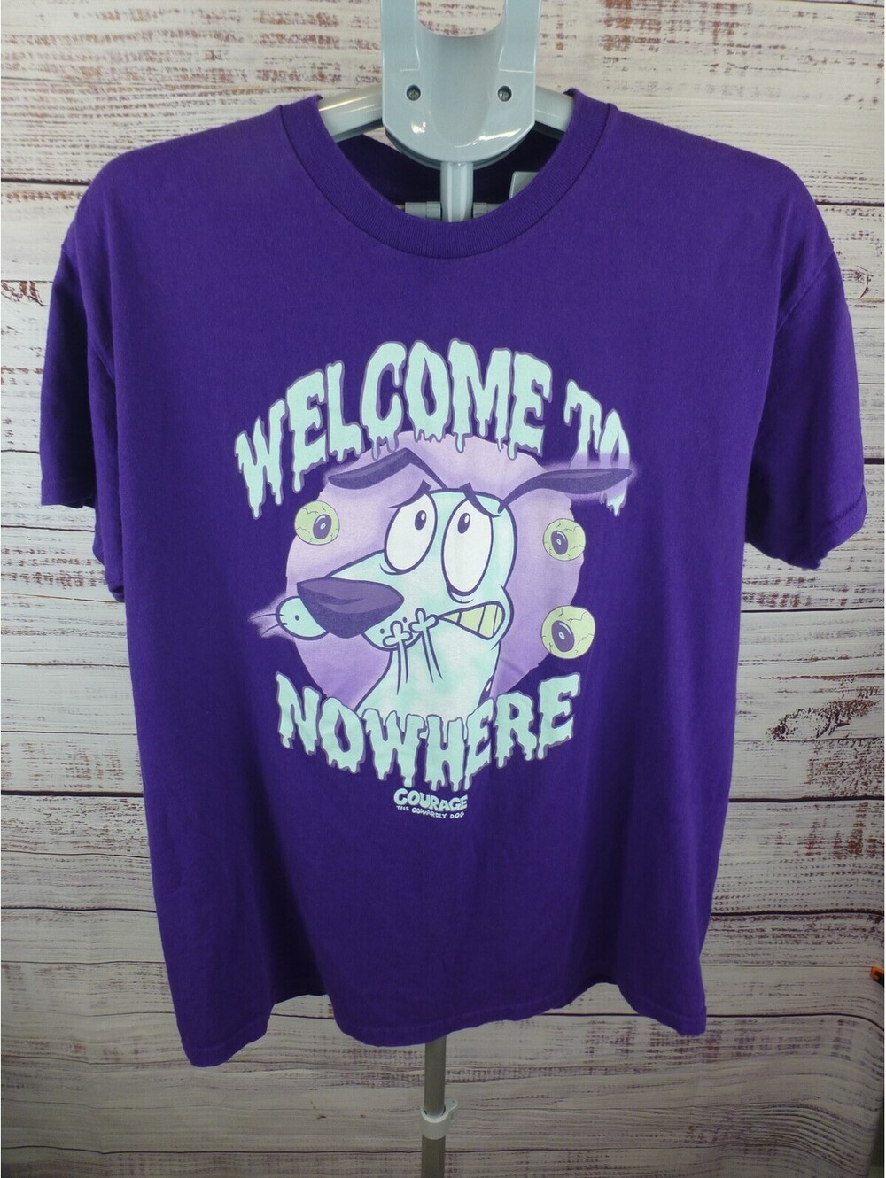Courage the Cowardly Dog Welcome to Nowhere Purple T-Shirt Cartoon Network L J5